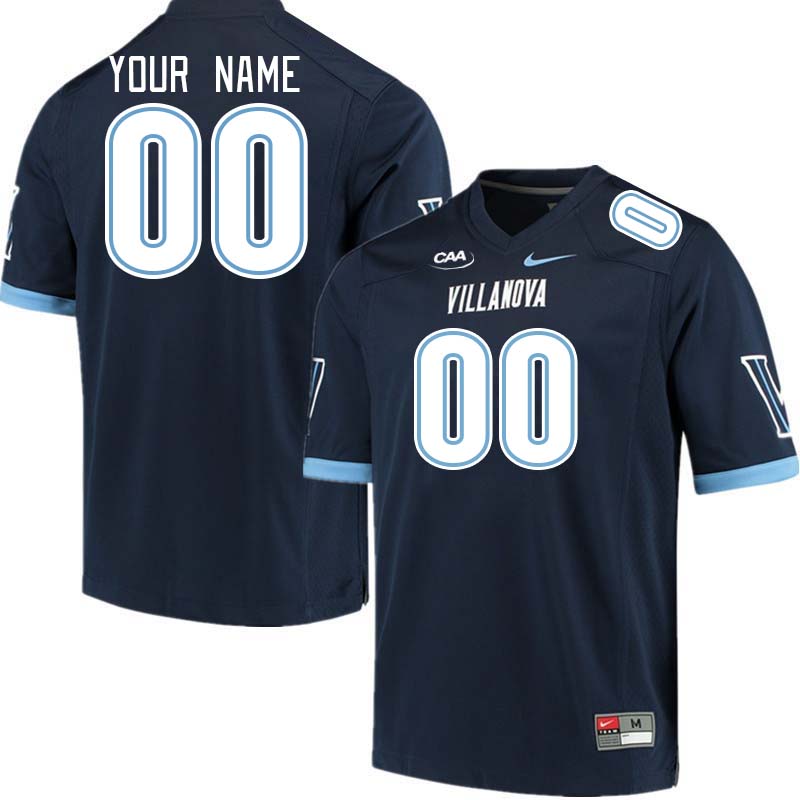 Custom Villanova Wildcats Name And Number College Football Jerseys Stitched-Navy - Click Image to Close